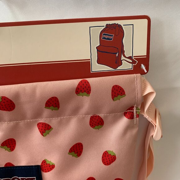 JANSPORT Strawberry Shower Nylon Draw Sack Backpack in Pink - Picture 4 of 6